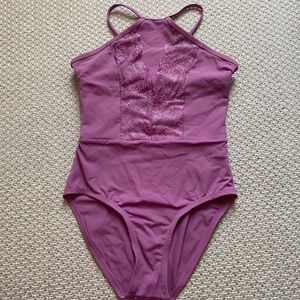 Laced Pink Ballet Leotard